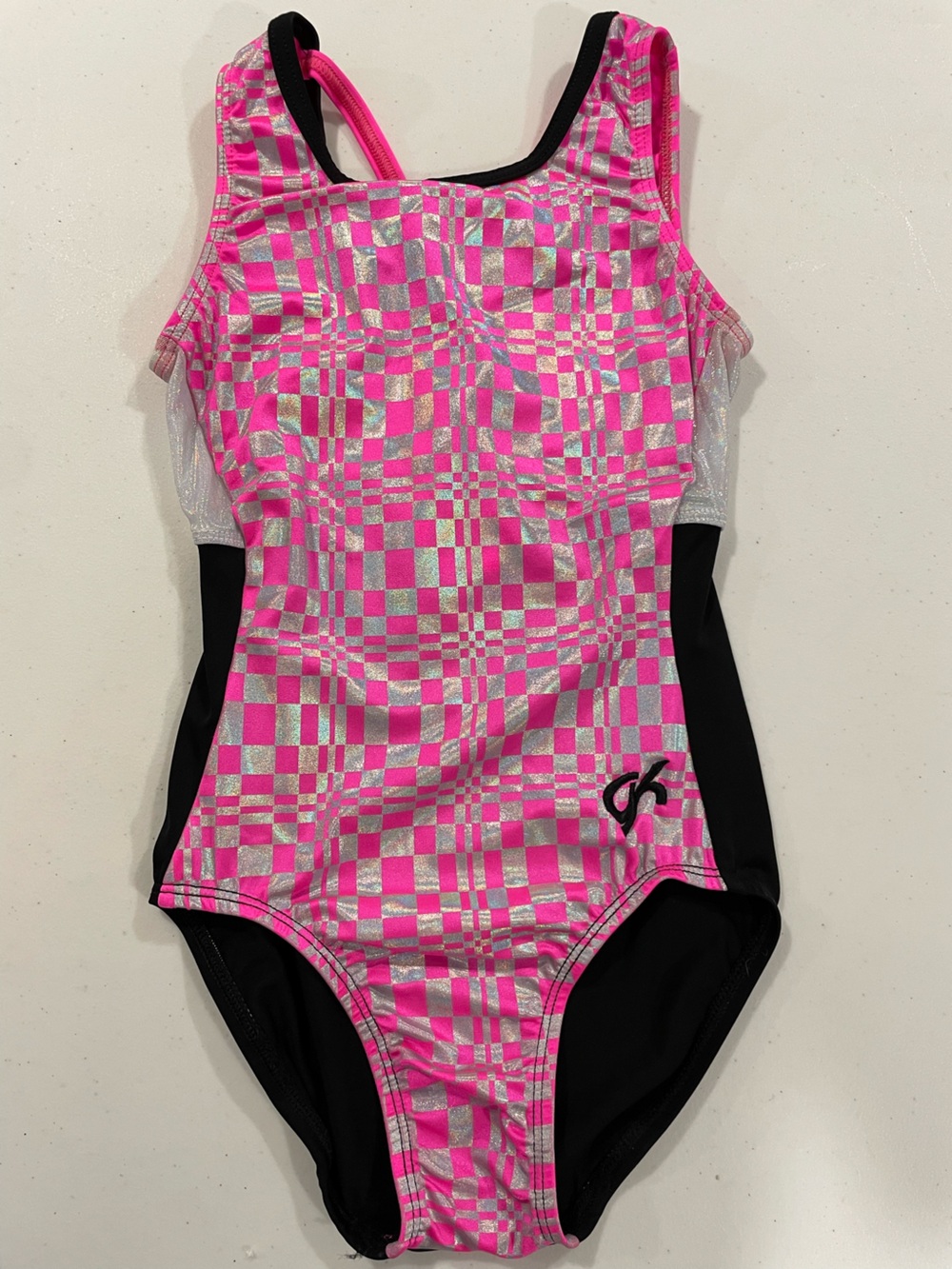 NWOT GK CM Pink Checkered Leotard